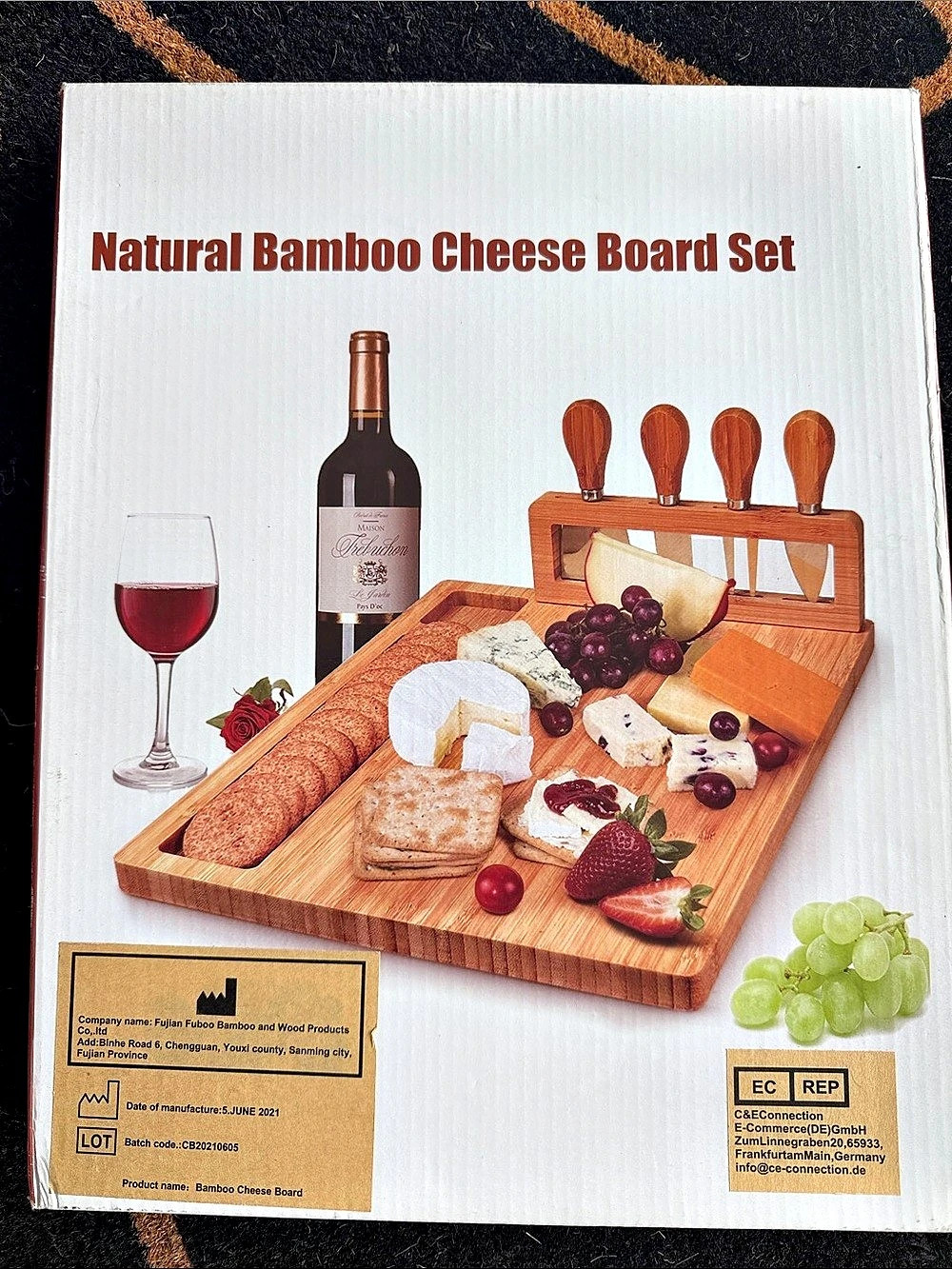 Fujian Fuboo Bamboo and Wood Products Co. Ltd Natural Bamboo Cheese Board Set